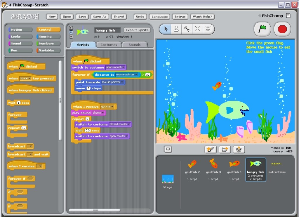 Scratch, ferramenta desenvolvida pelo MIT e utilizada no Stencyl para programar sem escrever código